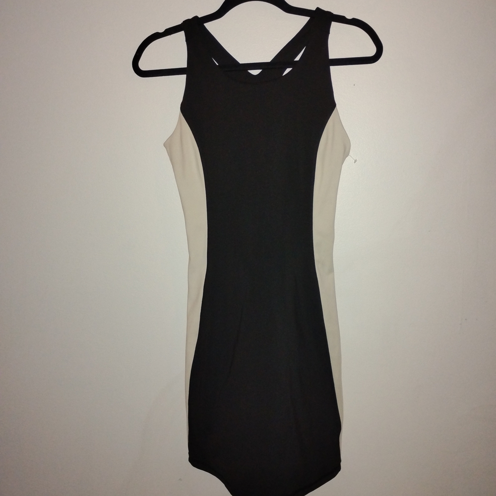 ZELOS Black and Cream Mini Dress
